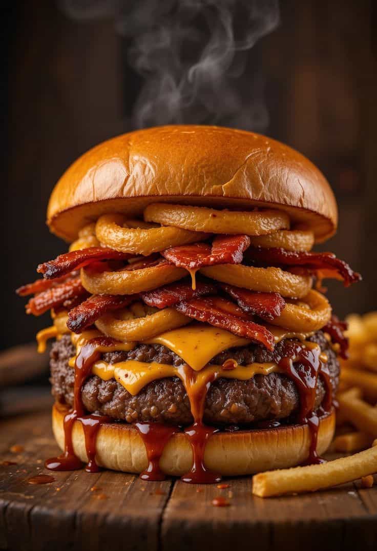delicious Yummy  burger - (Burger çörəyi, sogan halqası , mal...