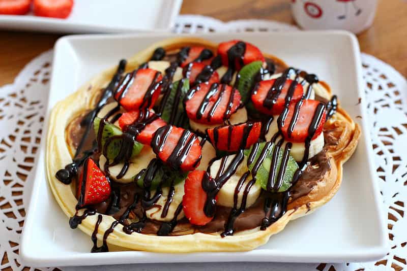 waffle qarışıq meyvəli - Çiyələk, banan, kiwi.
Əlavə...