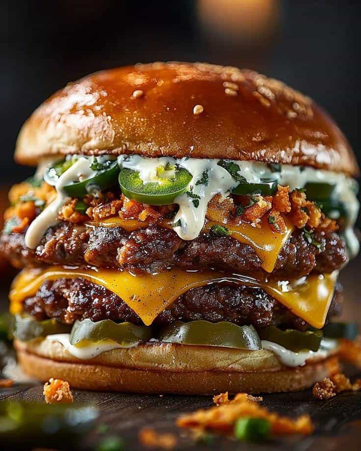 double- decker hot burger - (Burger çörəyi, aysberg salatı , ...