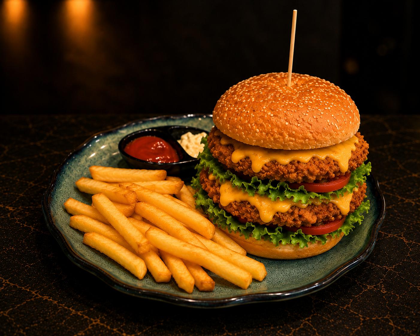 DANA BURGER - Xırt-Xırt toyuq əti, kartof fri,...