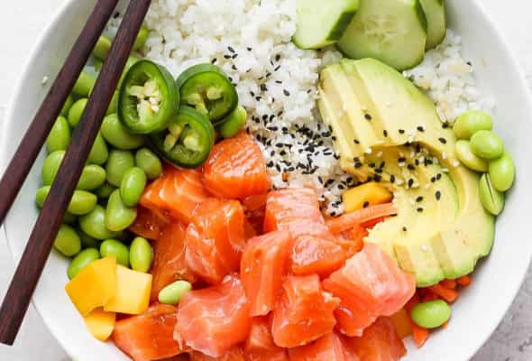 POKE SALMON - (Qızıl balıqş Japonica rice ,...