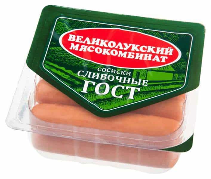 Сосиски Сливочные 330 г - Великолукский...