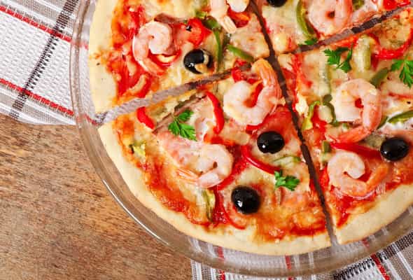 krivetkalı pizza - (İtalyan xəmiri, tomat...
