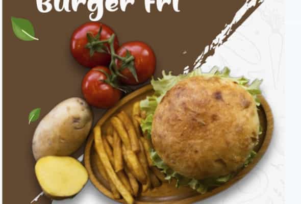 Burger fri - Toyuq eti , kahi , pomidor , turwu...