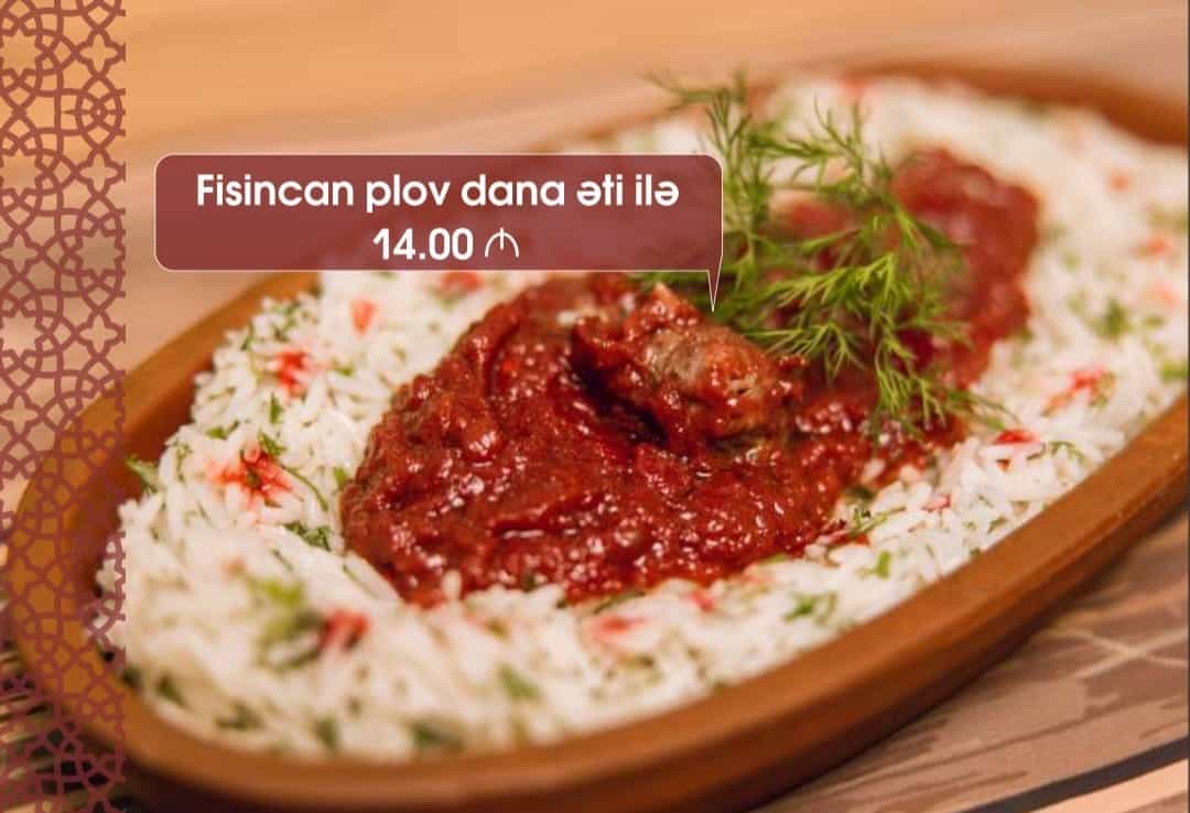 Fisincan plov dana əti ilə - Fisincan plov dana əti ilə