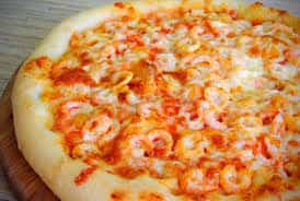 Krivetkalı pizza - Krivetka, cherry pomidor, sarımsaq,...