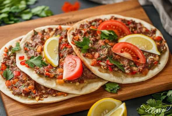 Lahmacun - (mal, quzu qıyma, tərəvəz)