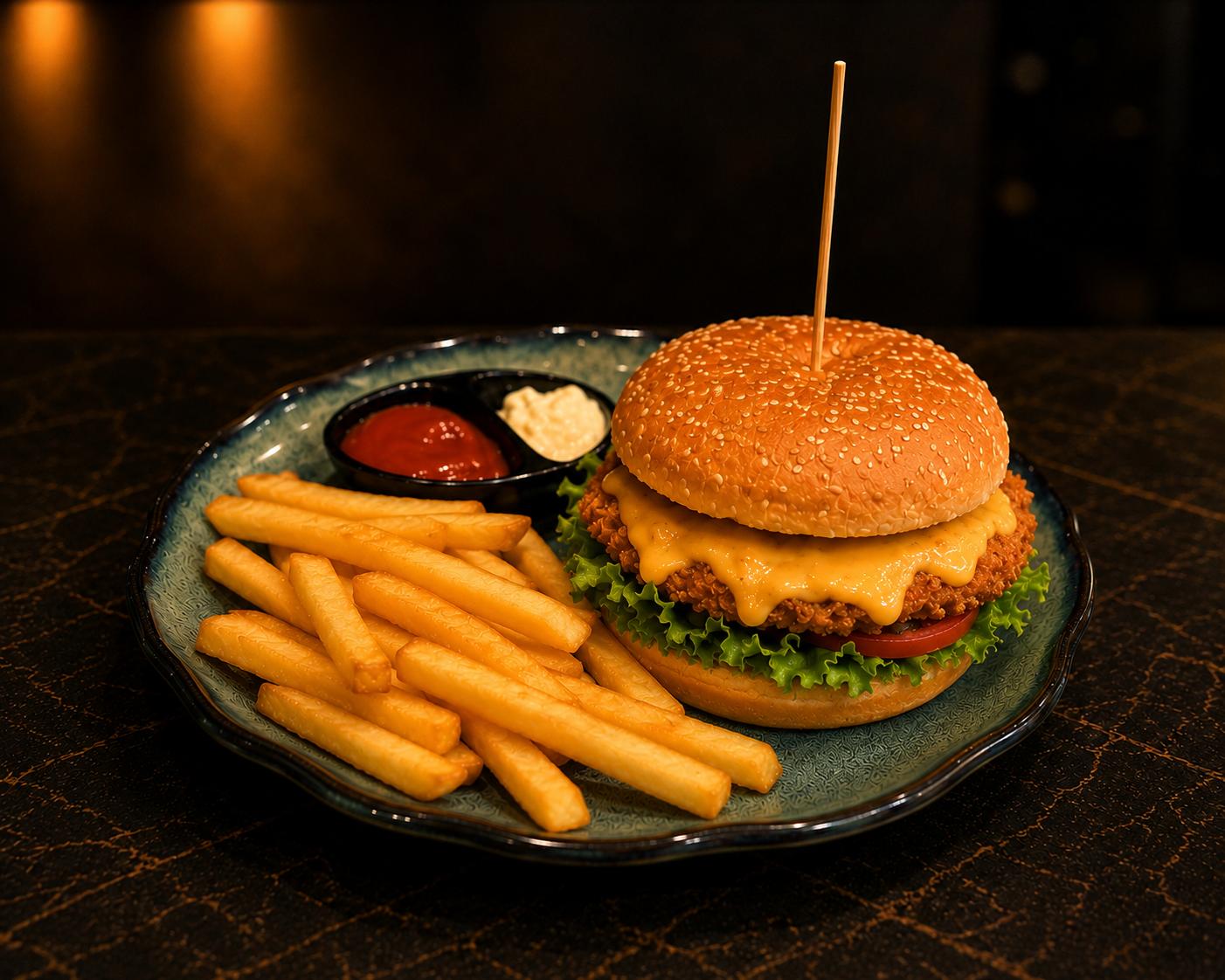 XIRT-XIRTLI TOYUQ BURGER - Xırçıltılı toyuq əti, burger...
