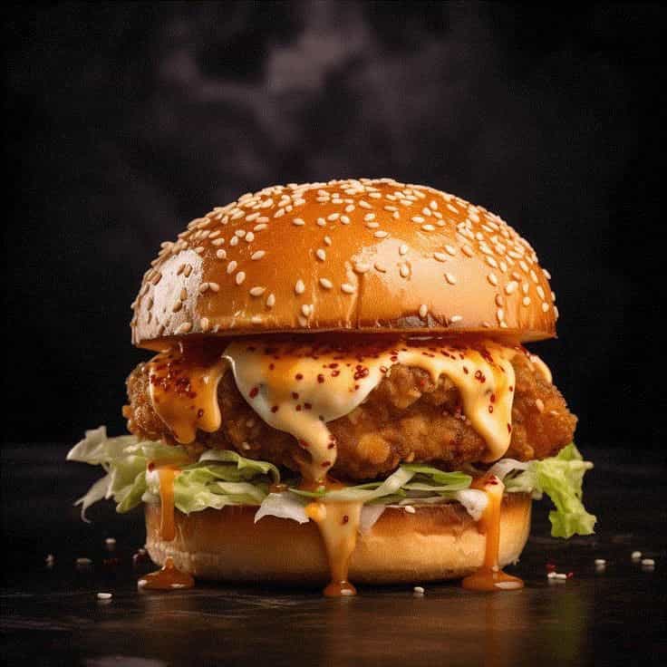 special   chicken   burger - (Burger çörəyi ,  toyuq kfc , kərə...