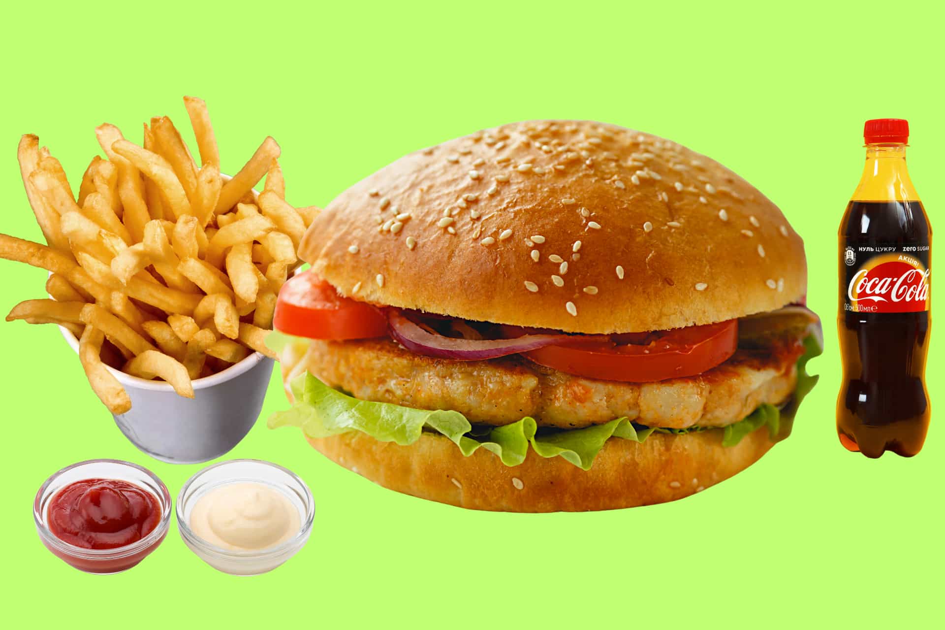 CHİCKEN BURGER - toyuq əti 120 qr, kahı, turşu xiyar,...