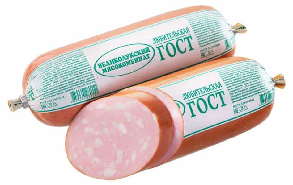 Колбаса варёная Любительская ГОСТ 500 Г - Великолукский...