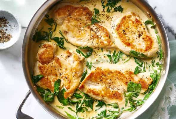 CHICKEN SPİNACH - (Toyuq əti  , soğan , ispanaq,...