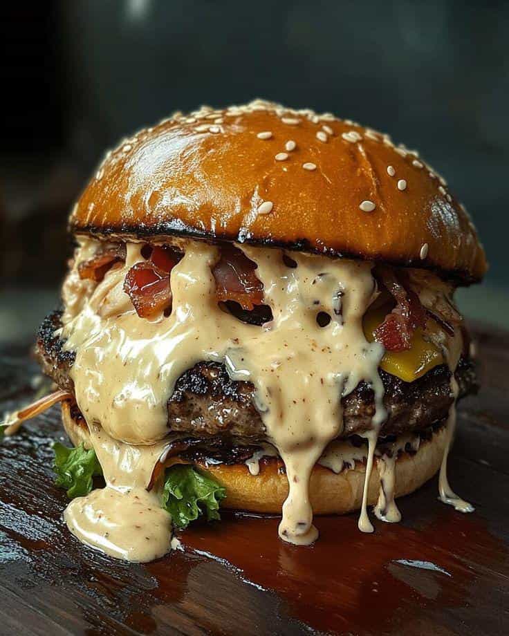 CHEF BURGER - (Burger çörəyi, aysberg salatı, mal...