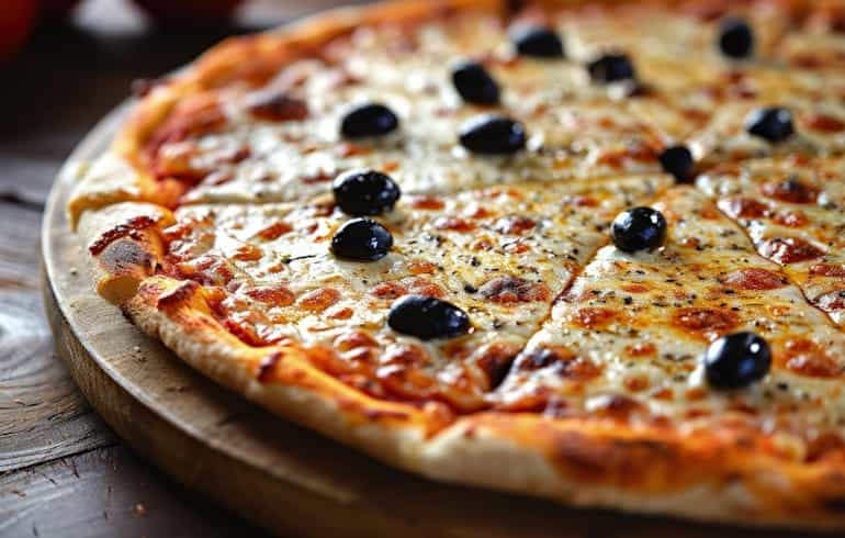 Schiacciata zeytun - özəl xəmir, tomata sous,...