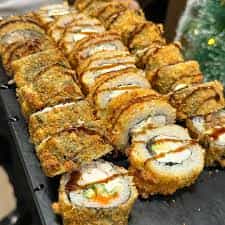 Hot roll krab - (Yaponica düyü, nori, pendir,krab,...